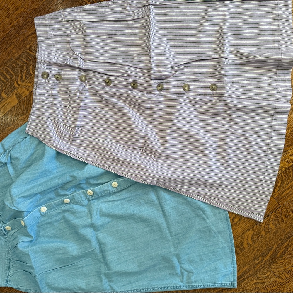 Striped Button-Down Skirts Set